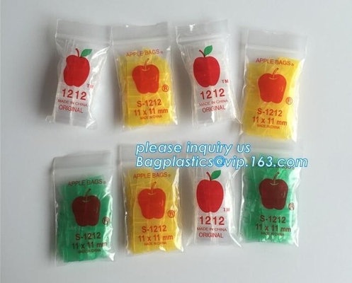 1515 mini bolsos de Zip lockkk de la manzana, baggies de la manzana imprimieron el mini bolso de Zip lockkk con diverso tamaño del proveedor de China, minigrip