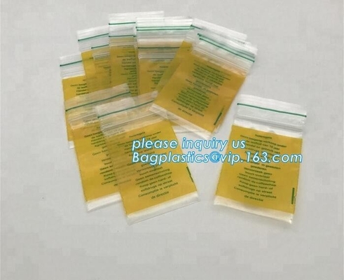 Rojo del color de encargo de la fábrica pequeño/rosa/bolso que se puede volver a sellar verde/amarillo/azul para las decoraciones, bagplastics, bageas de Zip lockkk