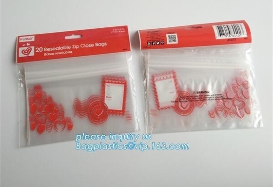 bolso con la página web de Zip lockkk China ninguna bolsa transparente de impresión para el acondicionamiento de los alimentos, bolsos de Zip lockkk del regalo, pac de la cremallera del soporte para arriba