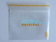 Bolso impreso de encargo plástico de Ziplockk de las bolsas de plástico de Ziplockk para embalar el recambio, línea amarilla, línea roja, cremallera roja, zi amarillo