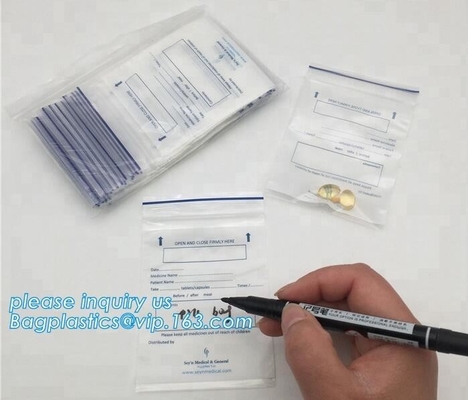 Los bolsos plásticos de la cerradura de la cremallera de la prueba del niño del polvo médico/las píldoras herbarias de la bolsita embalan la bolsa del papel de aluminio, bolsos médicos del sello del apretón