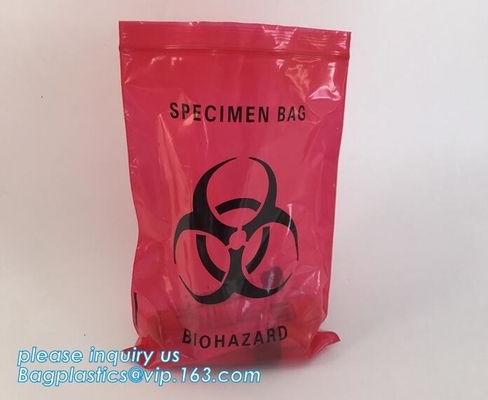 Bolsos médicos del espécimen de la cerradura de la cremallera del BioHazard, bolso de Zip lockkk del espécimen del Biohazard del LDPE para el laboratorio, bolsos /Specimen Bags/zi del laboratorio
