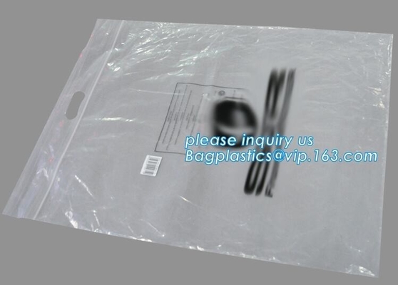Los BOLSOS del PAÑO, bolso de empaquetado del traje de baño/la bolsa de plástico de ropa de empaquetado del traje de baño con la impresión del hole&logo del aire, helaron la cremallera del bolso del pvc
