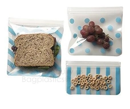 Los bolsos herméticos del sello de la cremallera de la comida de PEVA del bolso reutilizable del almacenamiento guardan su comida que las Re-cremalleras frescas se hacen fuera de la comida segura, cerradura fresca