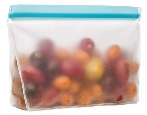 Los bolsos gruesos adicionales del grado PEVA Zip lockkk de los bolsos reutilizables herméticos FDA del almacenamiento, guardan los bolsos herméticos frescos del sellador del vacío para la comida