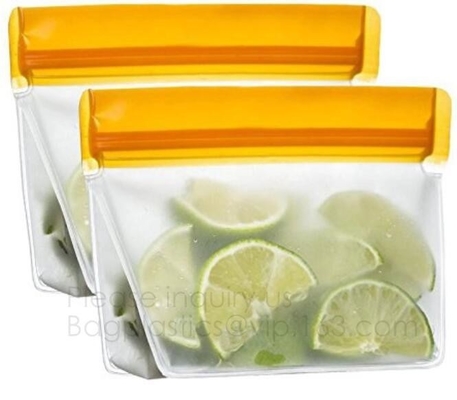 Los bolsos gruesos adicionales del grado PEVA Zip lockkk de los bolsos reutilizables herméticos FDA del almacenamiento, guardan los bolsos herméticos frescos del sellador del vacío para la comida