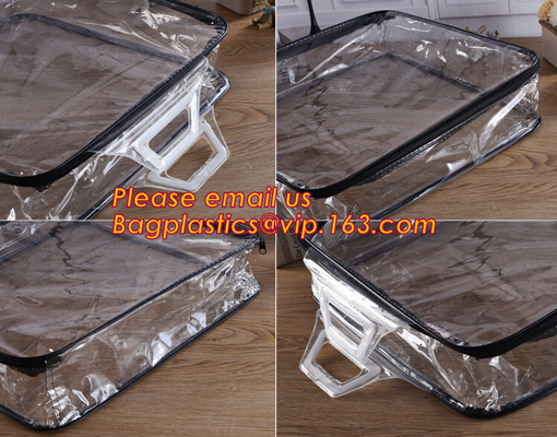 Bolso cosmético del pvc del viaje de la cremallera clara cosmética al por mayor respetuosa del medio ambiente del bolso para las mujeres