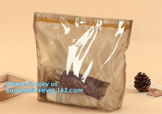 Bolsa cosmética clara transparente de encargo del Pvc, bolso cosmético impreso de la bolsa del PVC de la cremallera del bolso del viaje del vinilo, bolsa de Zip lockkk con Lo