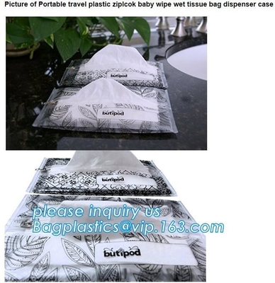 Bolso biodegradable de BUTIPOD, bolso mojado del tejido del viaje de Zip lockkk del trapo portátil del bebé, caja que empaqueta, empaquetado del dispensador del tejido
