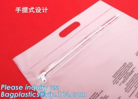 Los bolsos transparentes de la carpeta de archivos del documento del cierre de la cremallera de B6 A5 B5 A4 archivan el bolso, Pvc de encargo portátil promocional W del claro de la cremallera