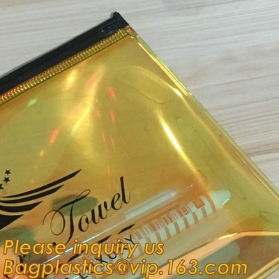 El cosmético claro del Pvc del color del bolso de neón olográfico del bolso compone el bolso en el arco iris, caramelo de neón brillante de las señoras del regalo promocional de las muchachas