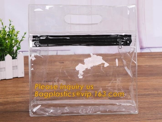 bolsos no-pesados del documento pvc del fichero de Zip lockkk de los metales, bolso plástico con la cremallera, bolso impermeable del documento del documento con aduana