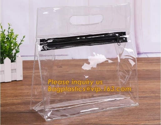 bolsos no-pesados del documento pvc del fichero de Zip lockkk de los metales, bolso plástico con la cremallera, bolso impermeable del documento del documento con aduana