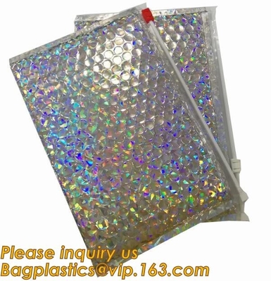 Bolso de burbuja de envío del resbalador del paquete interno promocional, bolso de burbuja claro plástico con el paquete del bagease de la cremallera del resbalador de la cerradura de la cremallera