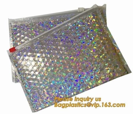 Bolso de burbuja de envío del resbalador del paquete interno promocional, bolso de burbuja claro plástico con el paquete del bagease de la cremallera del resbalador de la cerradura de la cremallera