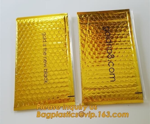 Bolsos de oro rellenados resbalador del sello del apretón, bolso de la burbuja de aire con la cremallera del resbalador, diseño Zip lockkk negro plástico estático anti de encargo b