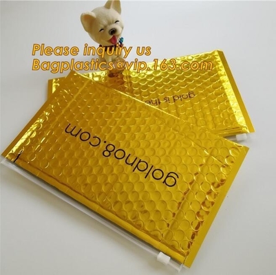 Bolsos de oro rellenados resbalador del sello del apretón, bolso de la burbuja de aire con la cremallera del resbalador, diseño Zip lockkk negro plástico estático anti de encargo b