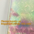 bolso de burbuja transparente de la cremallera del resbalador, bolso portátil reutilizable del protector de la botella de vino de la burbuja del PE, bolso de burbuja de Ziplockk, resbalador pac