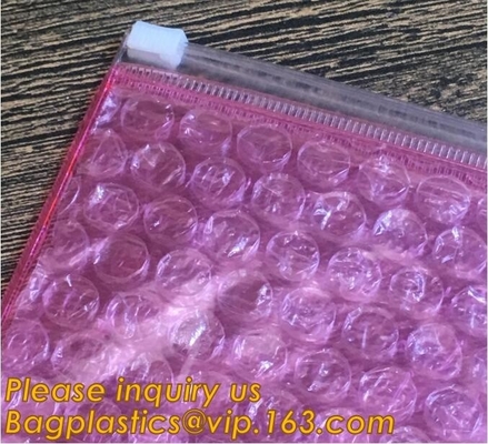 Bolso de burbuja olográfico de la cerradura de la cremallera del resbalador de la cremallera, bolso cosmético Rose Gold Slider Bubble Bag de la cremallera con el logotipo, burbuja Zi del resbalador
