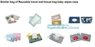 bolso plástico impreso ULTRAVIOLETA reutilizable biodegradable de EVA Baby Tissue Wet Wipes del viaje del cierre superior de cremallera del eco CMYK, EVA Wet Tissue Bags