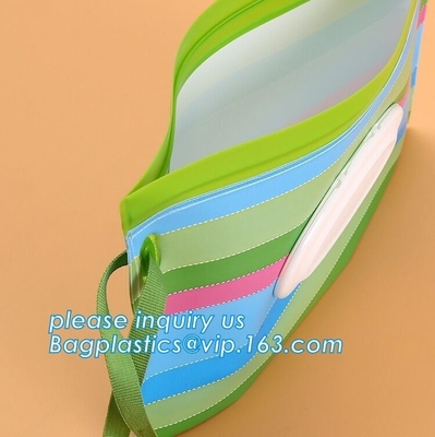 Bolso mojado reutilizable y portátil de la bolsa del trapo, bolso mojado de la bolsa de los trapos de Eva del bebé del escudete reciclable del tejido con el bolso plástico pac del labio