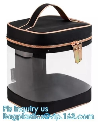 bolso cosmético del PVC de Zip lockkk de la promoción, bolso costmetic para embalar, bolso cosmético del vinilo del pvc con el caramelo Carry Bag, paquetes de la cremallera