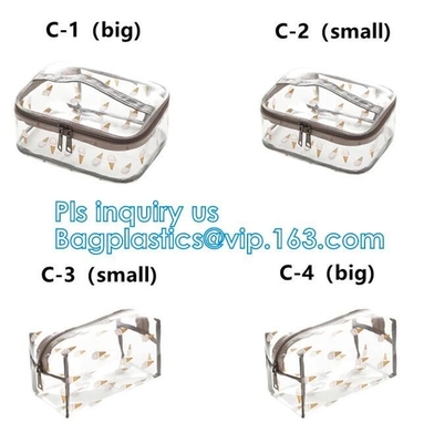 el bolso al por mayor de la cremallera del pvc del viaje del bolso del maquillaje, PVC plástico orgánico empaqueta la bolsa cosmética de la cremallera del artículo de tocador del sello del bolso del viaje, drawst