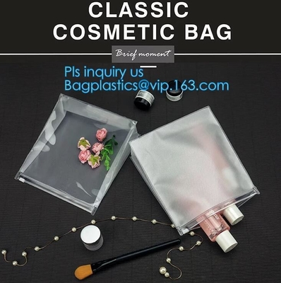 bolso plástico del documento del bolso del fichero A4, bolso de EVA de los niños que viaja, ropa que se puede volver a sellar que embala, cerradura del resbalador de la cremallera del resbalador con ho