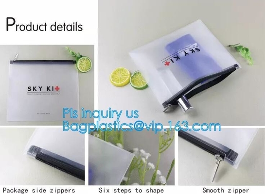 El viaje claro respetuoso del medio ambiente EVA Cosmetic Bag con el cierre de la cremallera del resbalador, la impresión mate del resbalador modificó el bolso helado del pvc para requisitos particulares