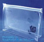 Bolsos plásticos multicolores de la cremallera del resbalador, logotipo que imprime el bolso transparente de la pequeña cremallera del pvc, bolso cosmético de pie del PVC con el resbalador