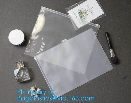 la bolsa de plástico helada mate del bolso de la cremallera del resbalador del PVC con el bolso del resbalador de la cerradura de la cremallera de la cremallera/pvc/vagos polivinílicos del pvc de la cremallera que se puede volver a sellar del resbalador