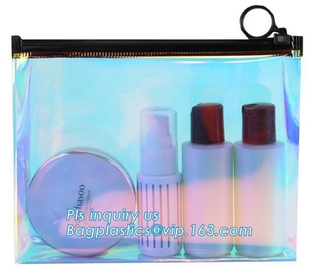 Bolso con el resbalador, bolso de la cremallera de Eva Clothing Packaging Plastic Clear de la cremallera del resbalador del pvc para la joyería, caja de lápiz, zi del resbalador