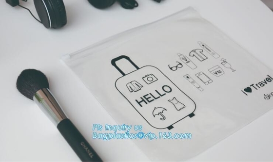 El maquillaje plástico cepilla el bolso para la cremallera EVA Slider Gusset Cosmetic Bag, empaquetado cosmético del bolso de la cremallera del resbalador, cremallera de las mujeres