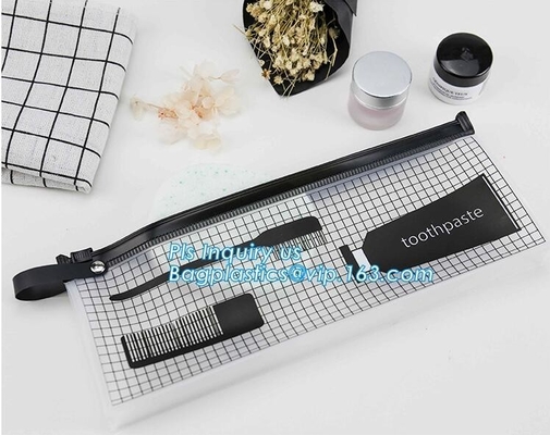 El tipo plano bolso plástico de Zip lockkk del resbalador del PVC del claro, traje de baño del bolso de la bolsa que empaquetaba los bolsos de Eva, bolsos de la cremallera del resbalador para la toalla, resbaló