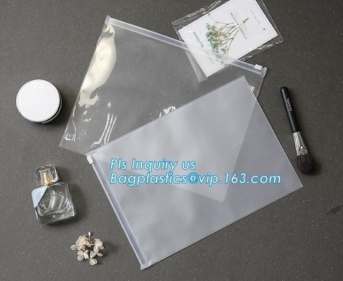 El tipo plano bolso plástico de Zip lockkk del resbalador del PVC del claro, traje de baño del bolso de la bolsa que empaquetaba los bolsos de Eva, bolsos de la cremallera del resbalador para la toalla, resbaló