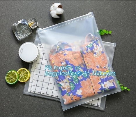 El tipo plano bolso plástico de Zip lockkk del resbalador del PVC del claro, traje de baño del bolso de la bolsa que empaquetaba los bolsos de Eva, bolsos de la cremallera del resbalador para la toalla, resbaló