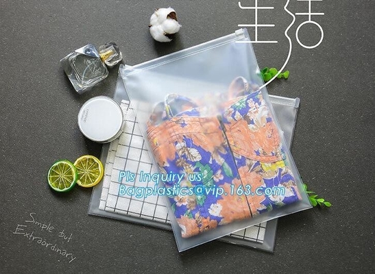 costomize el bolso cosmético del viaje del pvc de Zip lockkk del resbalador, bolso de la cremallera del resbalador con la impresión para la ropa, PVC Vin del artículo de tocador del traje de baño