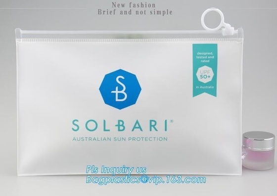 las bolsas de plástico de la cerradura de la cremallera para empaquetar, viaje de Zip lockkk del bolso del almacenamiento empaquetan la bolsa del embalaje de sello de la diapositiva de la válvula de la cerradura de la cremallera para Cosmeti