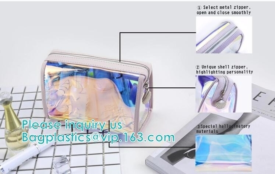 bolso cosmético con la cremallera, bolso claro de la cremallera del embalaje del PVC del bolso del barril, bolso cosmético del PVC del barril, bolso del barril del pvc del vinilo del barril