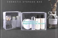 los bolsos promocionales del bolso del sistema del maquillaje del PVC del viaje, cosméticos encajonan maquillaje llano del viaje empaquetan el bolso de Bag Pink Toiletry del organizador con
