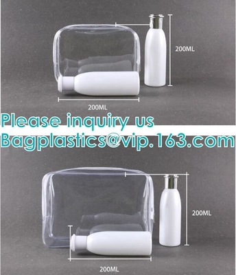 Bolsa de la manija del tubo del PVC, bolso que embala cilíndrico del PVC del tubo plástico, bolso con la manija para el paquete del champú, bolso del tubo del PVC