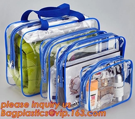 bolso colgante impermeable para el viaje, bolso cosmético transparente del artículo de tocador del maquillaje del viaje del artículo de tocador Bag/PVC de /Clear del bolso del PVC del vinilo
