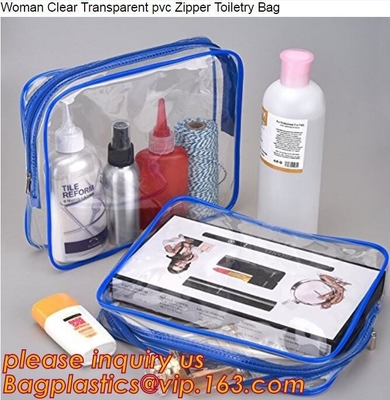 bolso colgante impermeable para el viaje, bolso cosmético transparente del artículo de tocador del maquillaje del viaje del artículo de tocador Bag/PVC de /Clear del bolso del PVC del vinilo