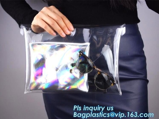 Bolso de tarde noble del bolso de embrague del PVC del laser, bolso de embrague plástico del bolso de la cartera del camuflaje del PVC, SE del bolso del bolso de embrague del silicón del PVC