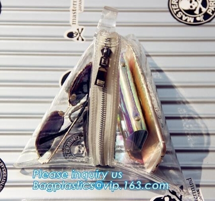 La mano del bolso del holograma de las mujeres del PVC agarra el bolso transparente del laser de las pequeñas señoras de la cadena, embrague transparente Tote Bag de DIY