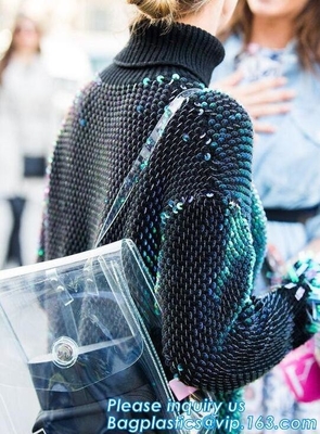 Mochila clara del pvc, bolsos de plástico transparente, mochila transparente de la mochila clara, fábrica picovoltio claro transparente popular de encargo