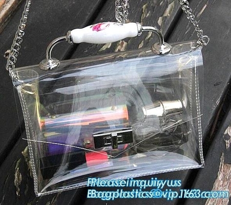 solos bolsos de cadena de los bolsos del cruz-cuerpo del pvc de los bolsos de las señoras de bolsos de la moda, hombro transparente impermeable B del PVC de la playa