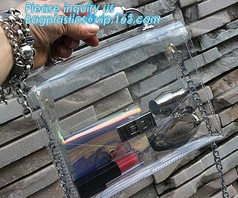 solos bolsos de cadena de los bolsos del cruz-cuerpo del pvc de los bolsos de las señoras de bolsos de la moda, hombro transparente impermeable B del PVC de la playa