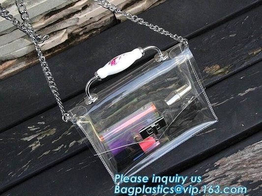 solos bolsos de cadena de los bolsos del cruz-cuerpo del pvc de los bolsos de las señoras de bolsos de la moda, hombro transparente impermeable B del PVC de la playa
