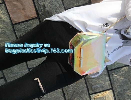 bolso de la manija con la bolsa de asas clara impermeable larga del pvc de la correa de hombro, mujeres bolso de encargo grande, shoulde del bolso de la manija